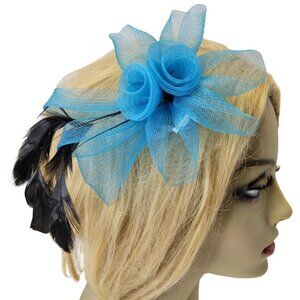 Blue Floral Fascinator Hair Clip Flower Corsage Flower Floral Hair Accessory